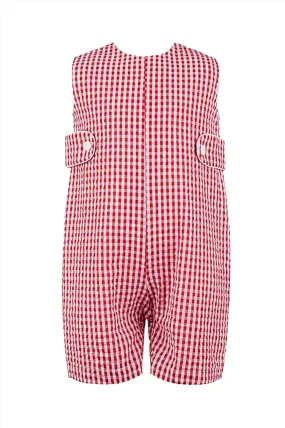 20071-Monogram Check Red Jon Jons Baby Boy Romper