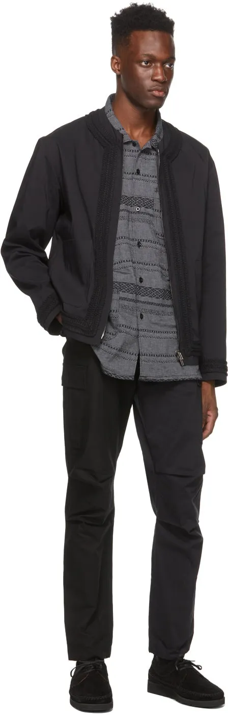 4SDESIGNS Black Combo Cargo Pants