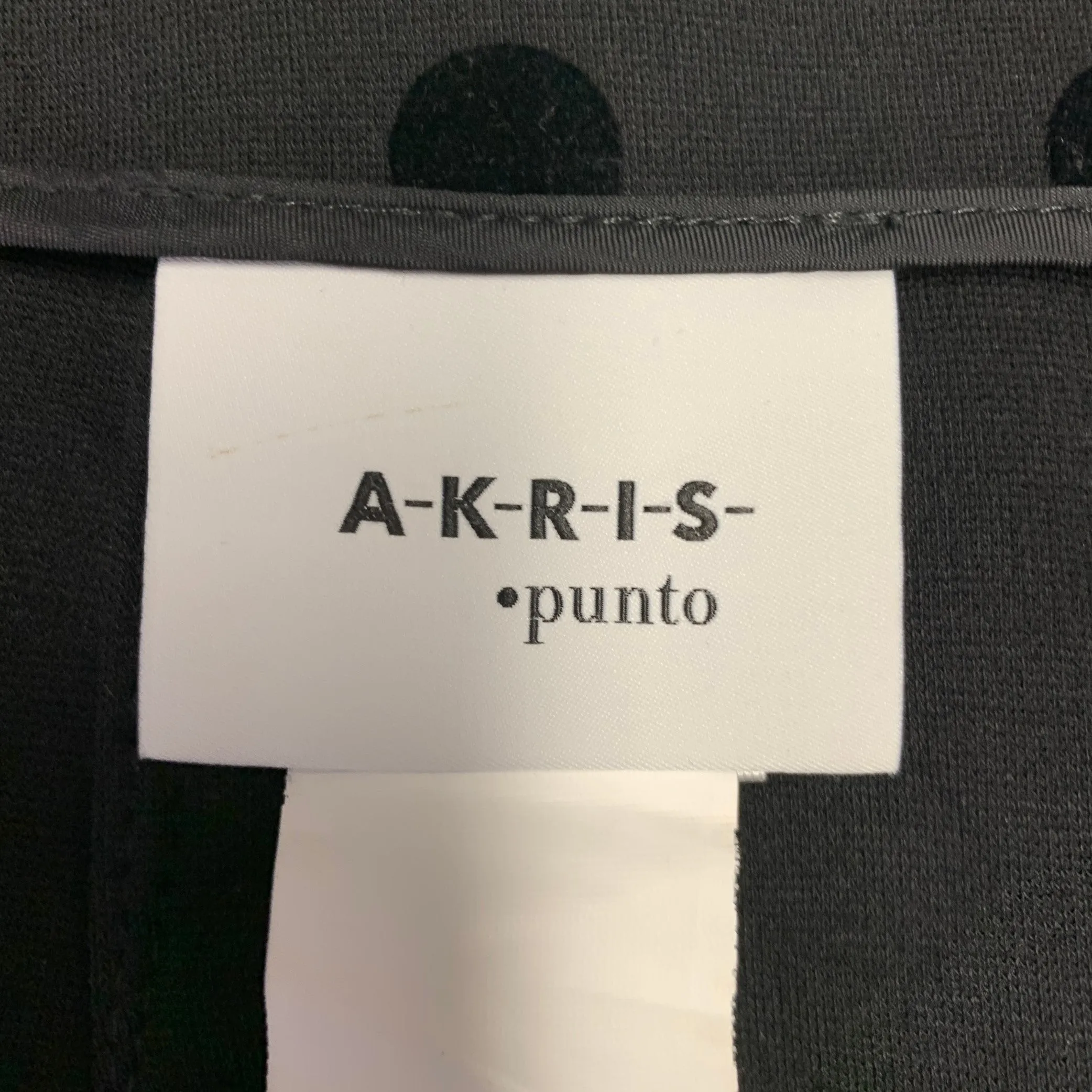 AKRIS Size 10 Black Viscose Blend Polka Dot Pencil Skirt