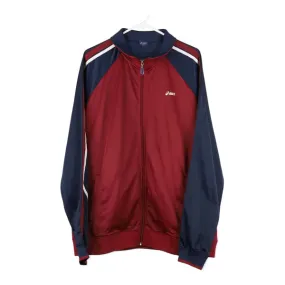 Asics Track Jacket - 2XL Burgundy Polyester