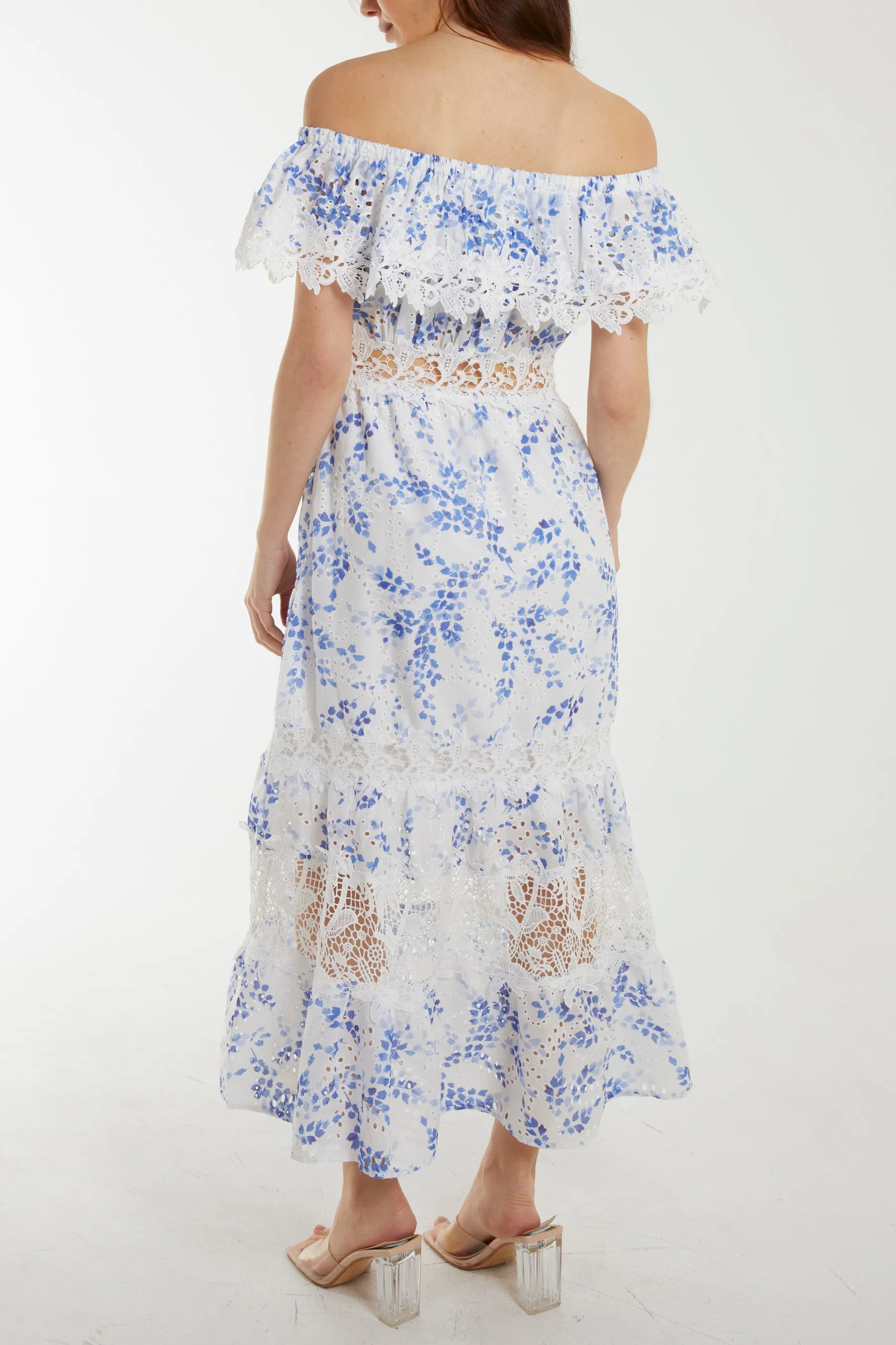 Bardot Floral & Lace Maxi Dress