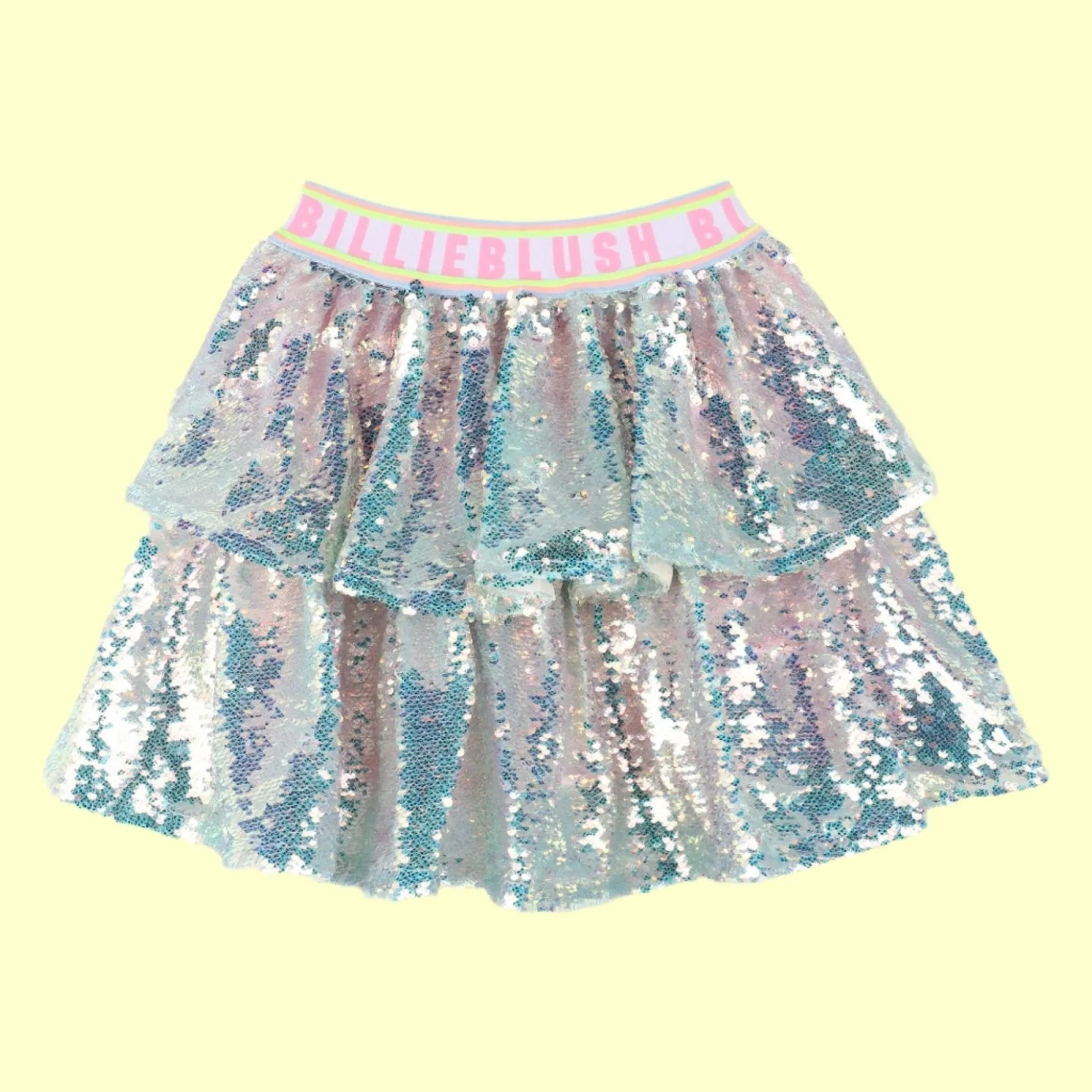 Billieblush Beach Glass Iridescent Sequin Layered Skirt