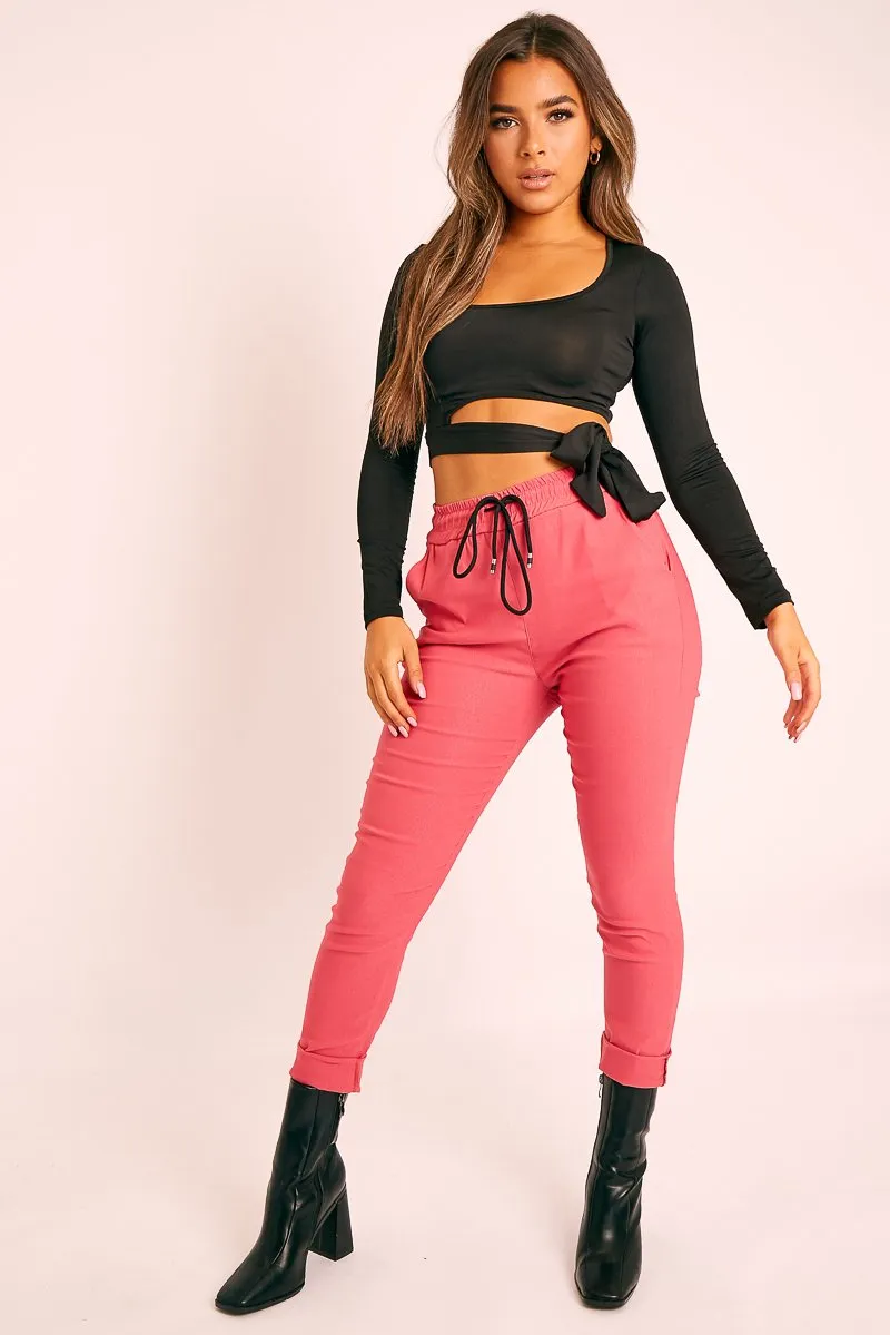 Black Slinky Ballerina Crop Top - Madie