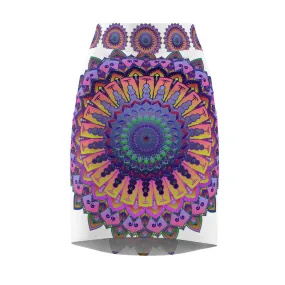 Bohemian Mandala Pencil Skirt - Purple & Azure