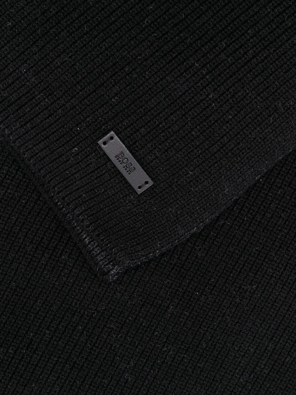 BOSS Logo knit scarf Black
