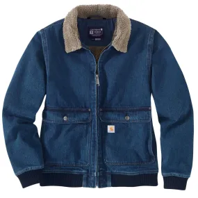 Carhartt Womens Relaxed Fit Denim Sherpa Lined Jacket 105446