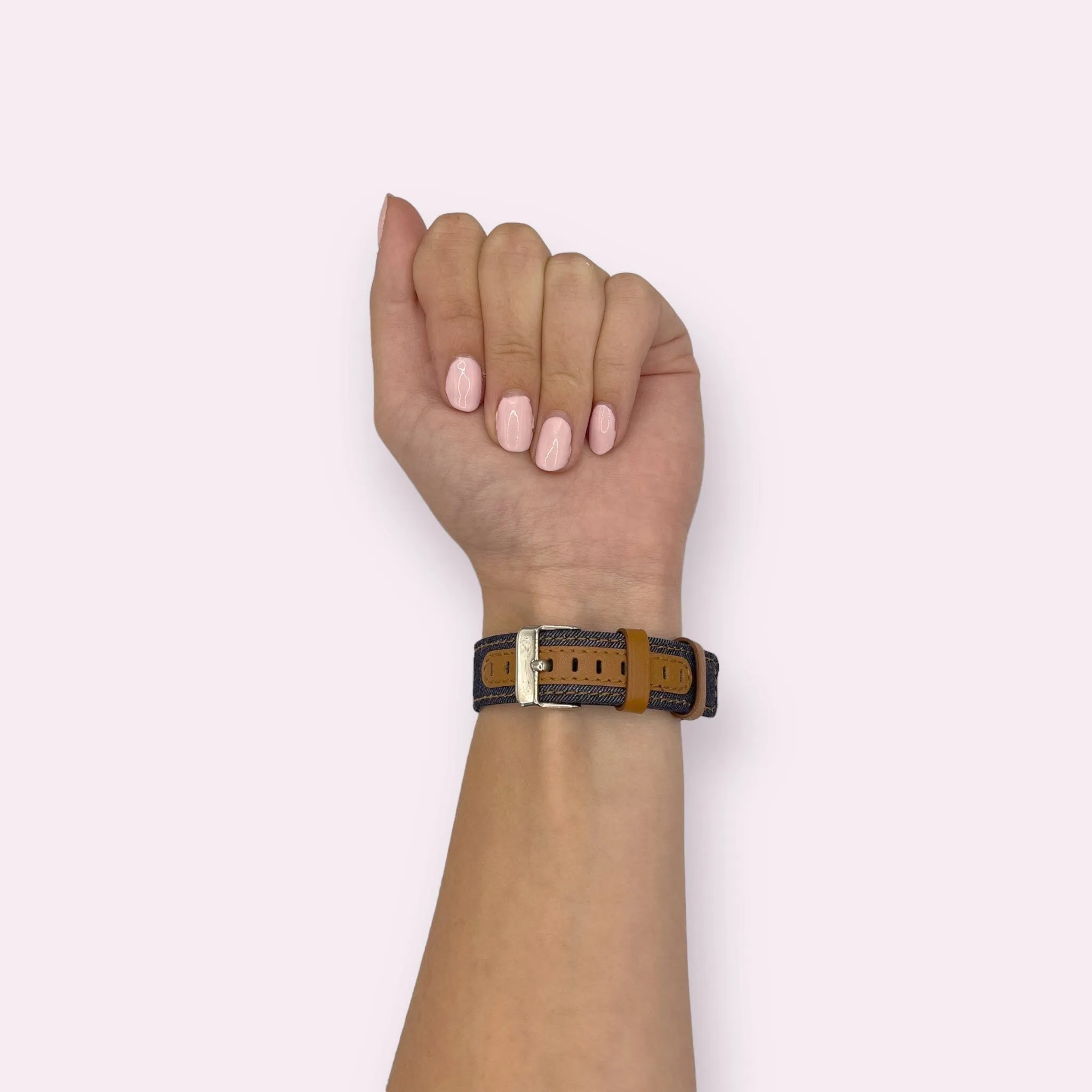 Denim & Leather Watch Straps Compatible with the Fossil Hybrid Range