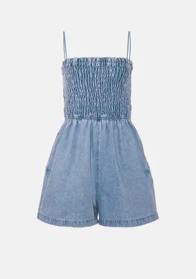 Denim Smocked Romper