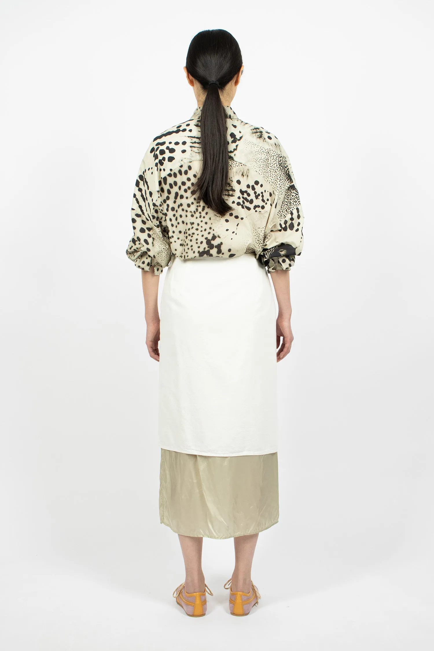 Denim Wrap Skirt Off-White