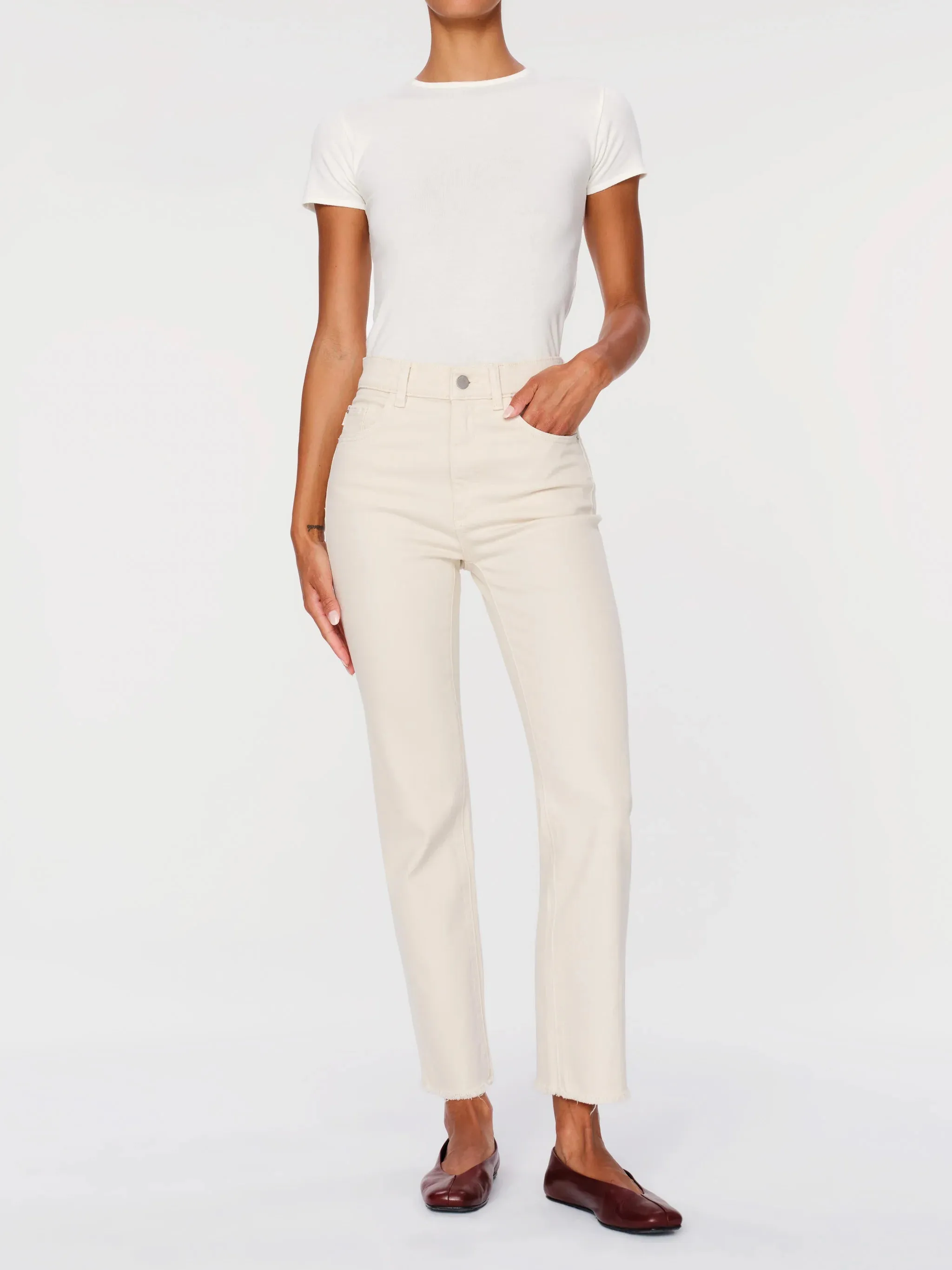 DL 1961 Patti Ankle Jeans in Ecru