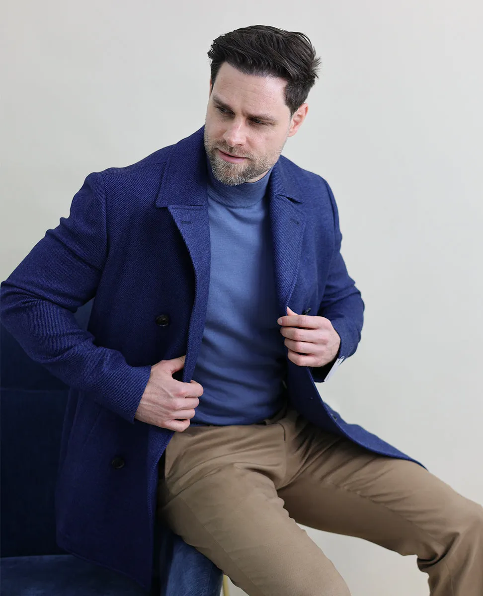 Double-breasted top coat