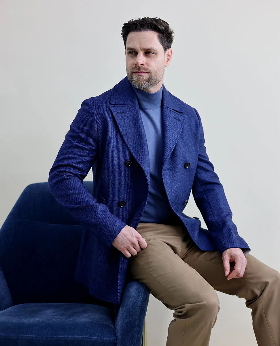 Double-breasted top coat