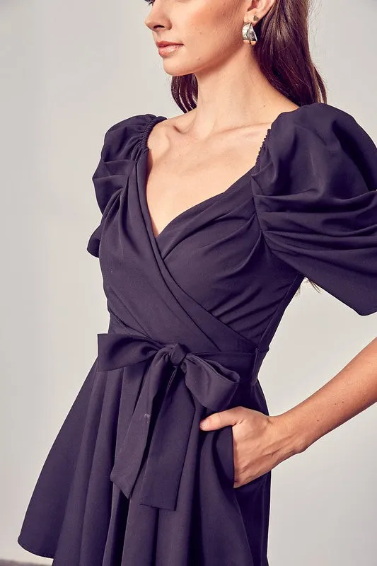 EMMA WRAP FRONT SIDE TIE ROMPER
