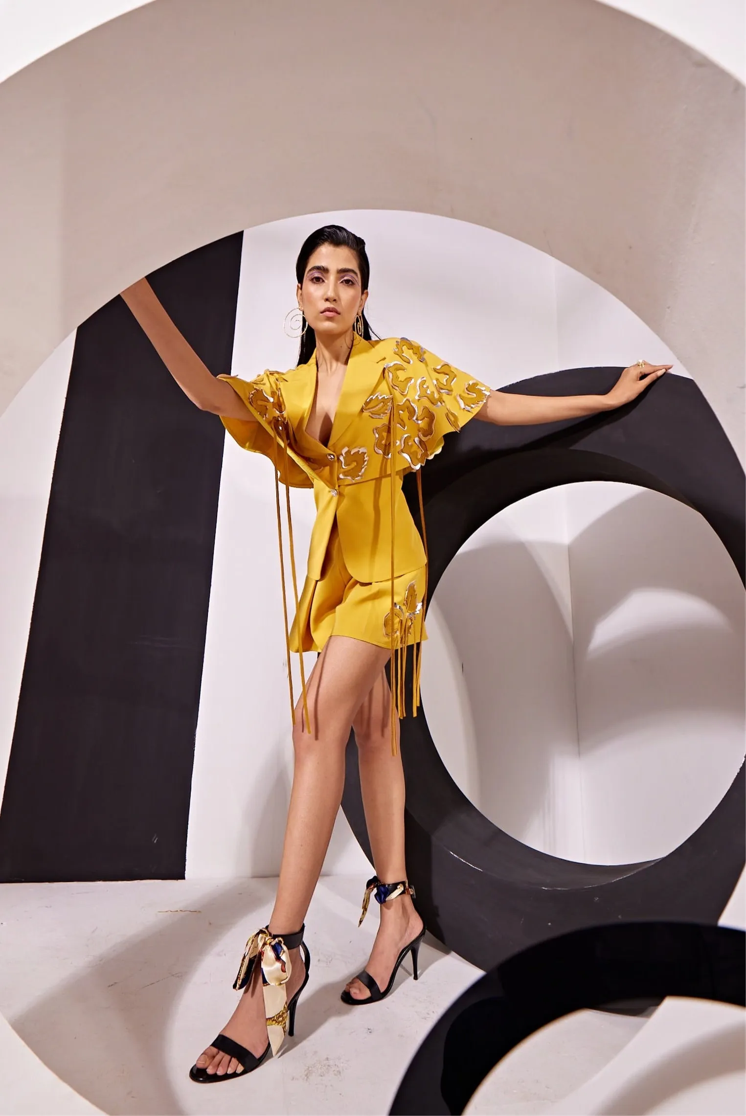 EVA Mustard shorts Set