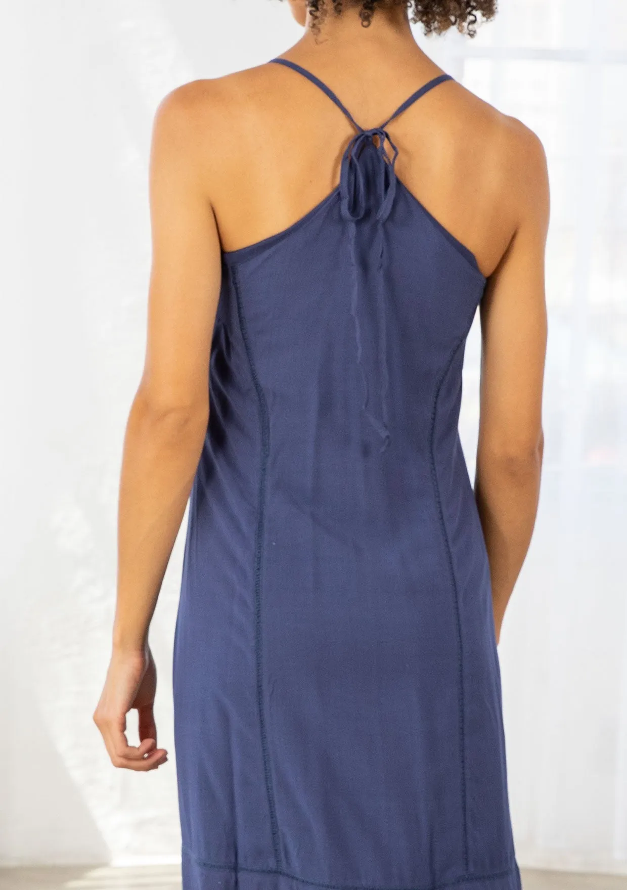Eyelet Accent Sleeveless Racerback Maxi Dress