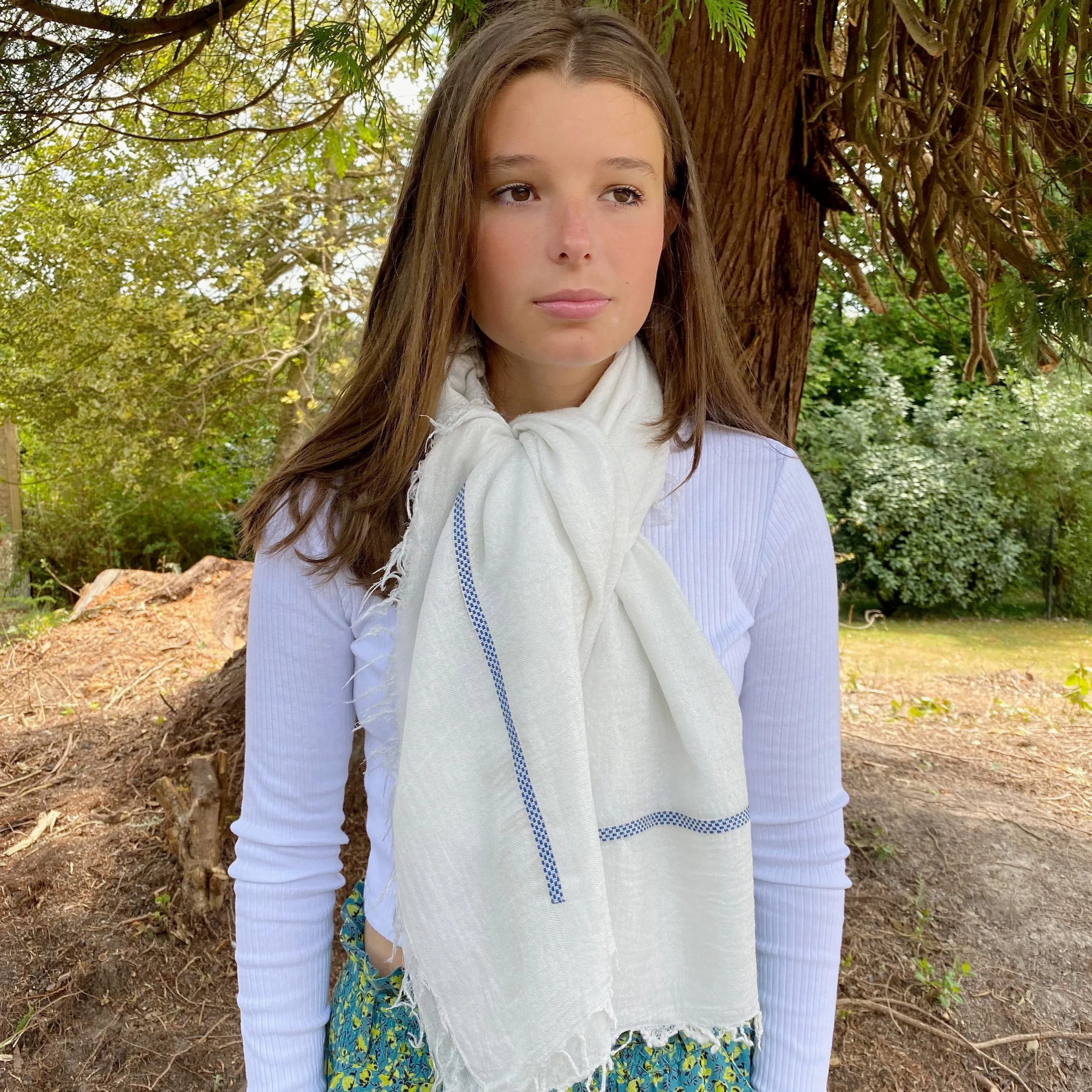 Feneun Bandol Scarf. White.
