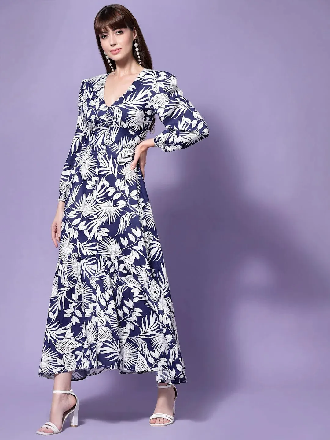 Flawless Trendy Women Tropical Print Party Dress | TROPICAL