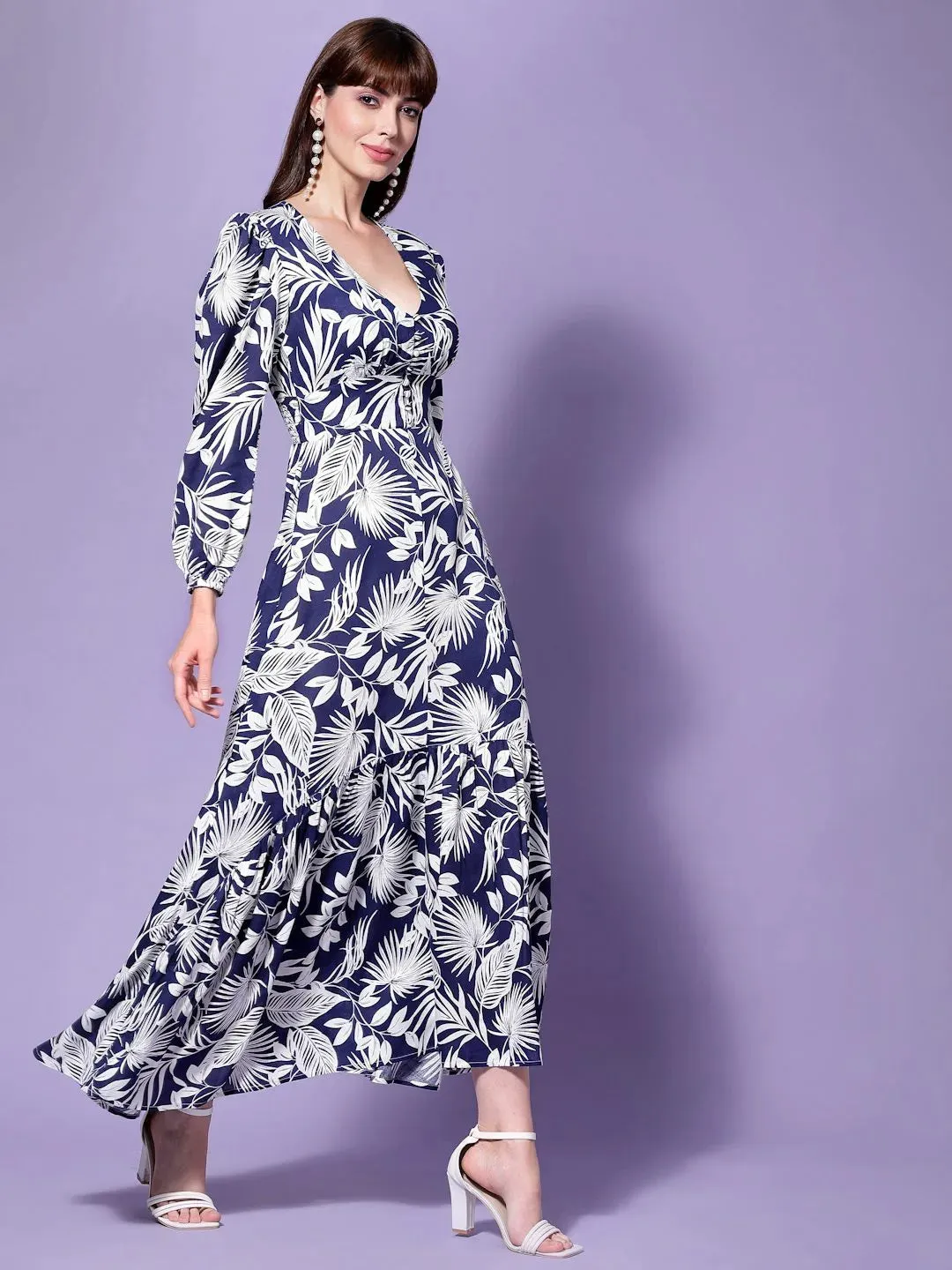 Flawless Trendy Women Tropical Print Party Dress | TROPICAL