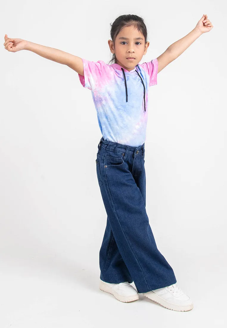 Forest Kids Girls Jeans Kids Girl Denim Wide Leg Long Pants | Seluar Budak Perempuan Jeans - FK810013