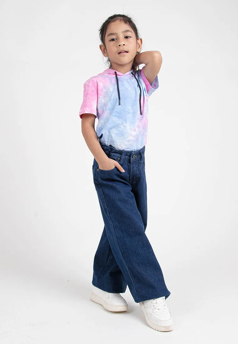 Forest Kids Girls Jeans Kids Girl Denim Wide Leg Long Pants | Seluar Budak Perempuan Jeans - FK810013