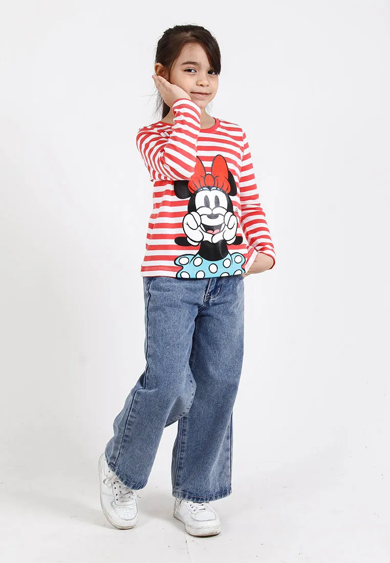 Forest Kids Girls Jeans Kids Girl Denim Wide Leg Long Pants | Seluar Budak Perempuan Jeans - FK810013