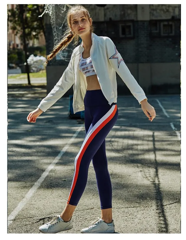 GYMNA STAR PRINT TRACK JACKET IN WHITE