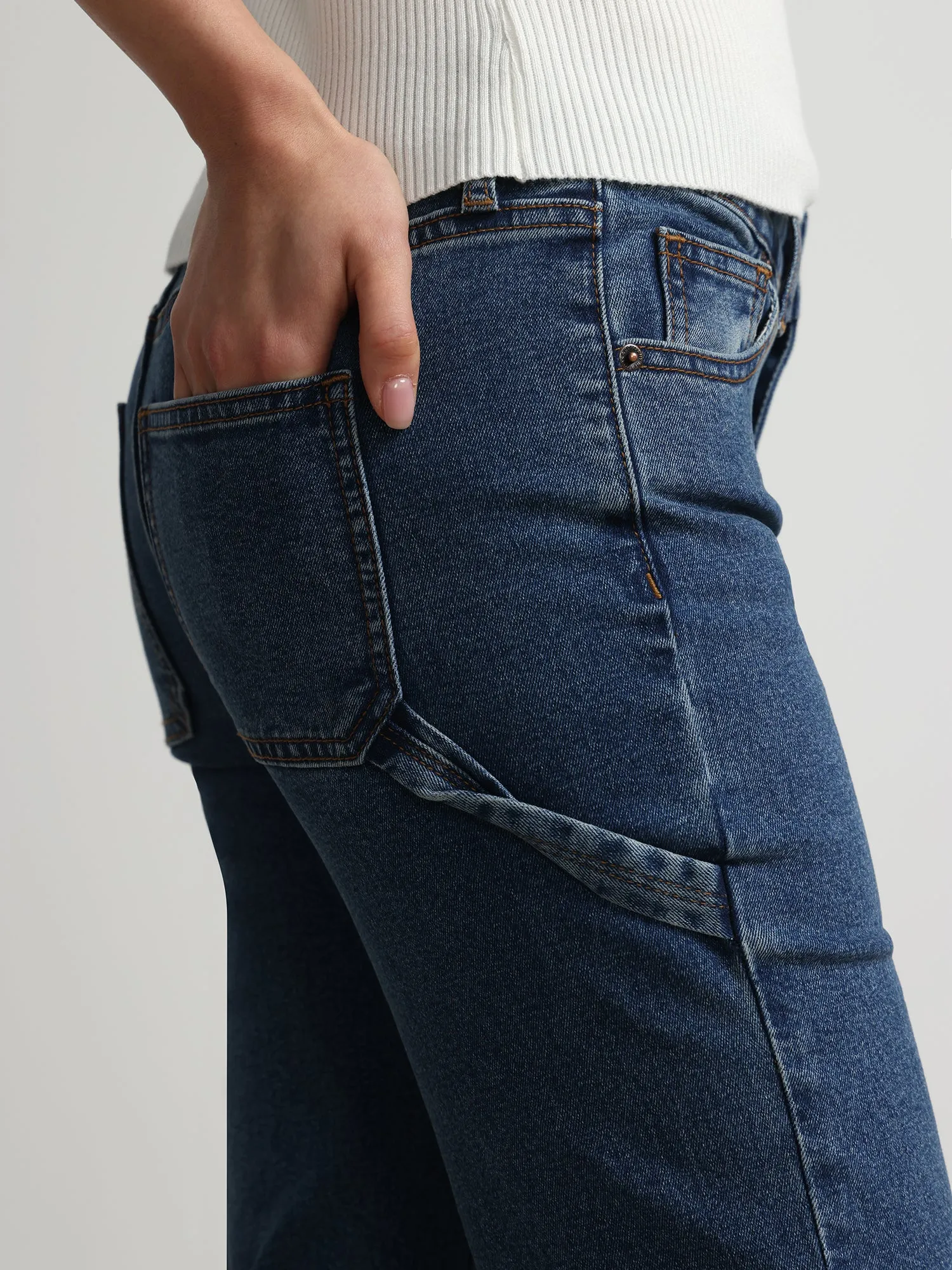 High Rise Cargo Boyfriend Jeans