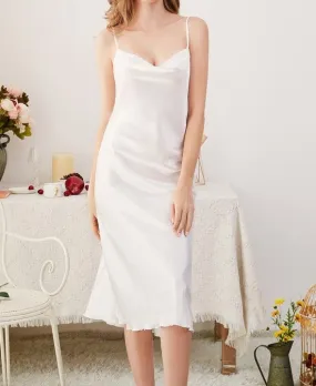 Icy Deep V Satin Cami Dress