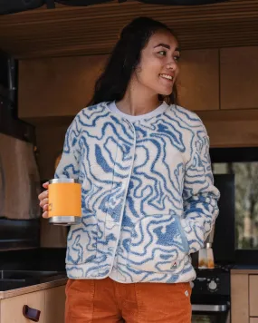 Iris Collarless Recycled Fleece Jacket - Strata Swirl Birch