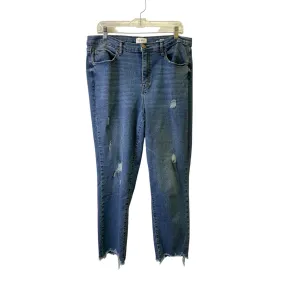 Jeans Skinny By Nicole Miller In Blue Denim, Size:16