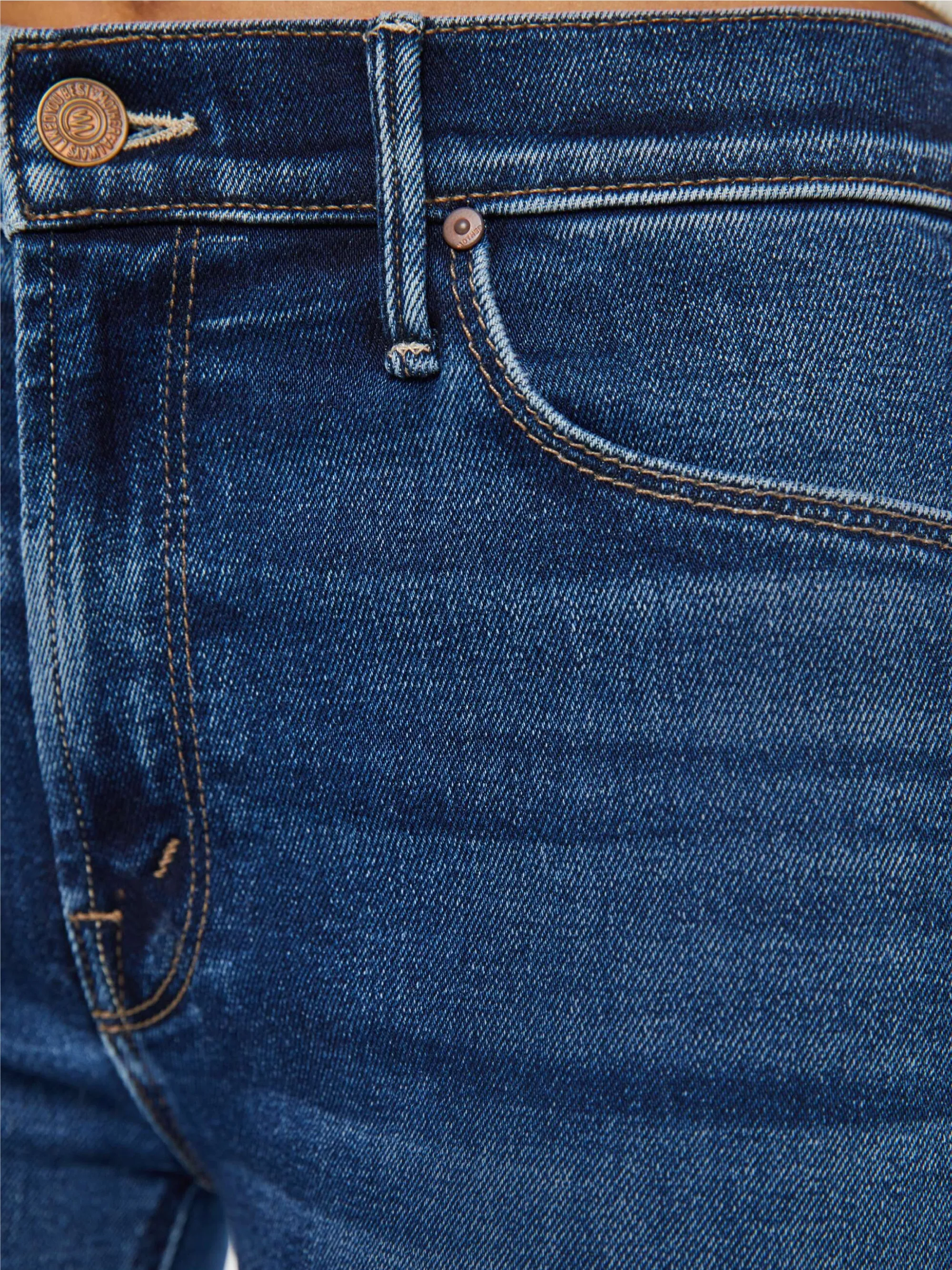 Jeans Vita Alta con Gamba Svasata Blu