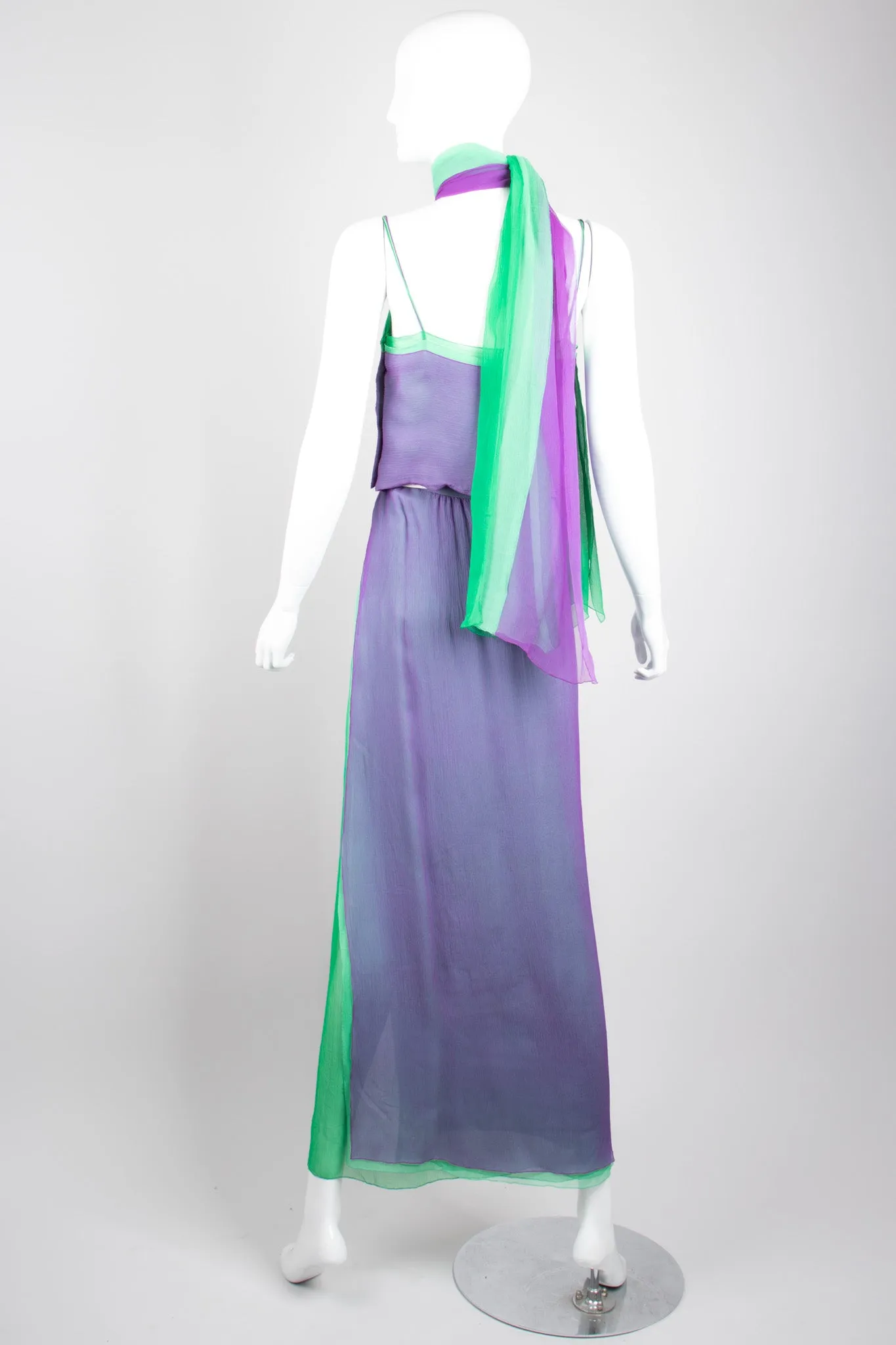 Layered Chiffon Top & Skirt Set