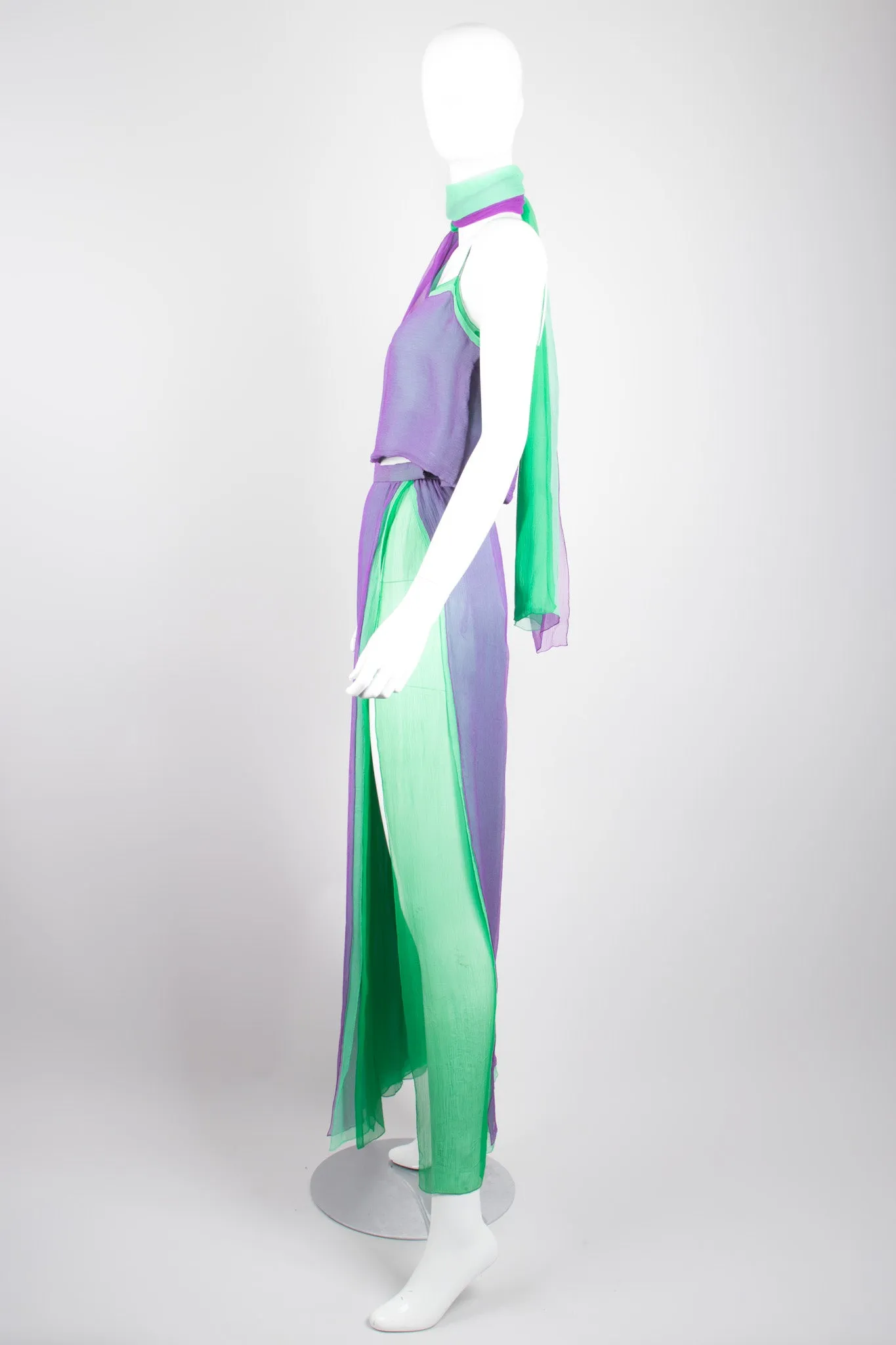Layered Chiffon Top & Skirt Set