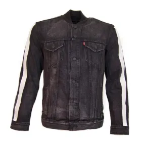 Levi's Men's Jean Jacket Denim Trucker Long Sleeve Track Stripe Button Up Coat