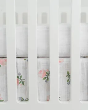 Little Unicorn Cotton Muslin Crib Skirt- Watercolor Roses