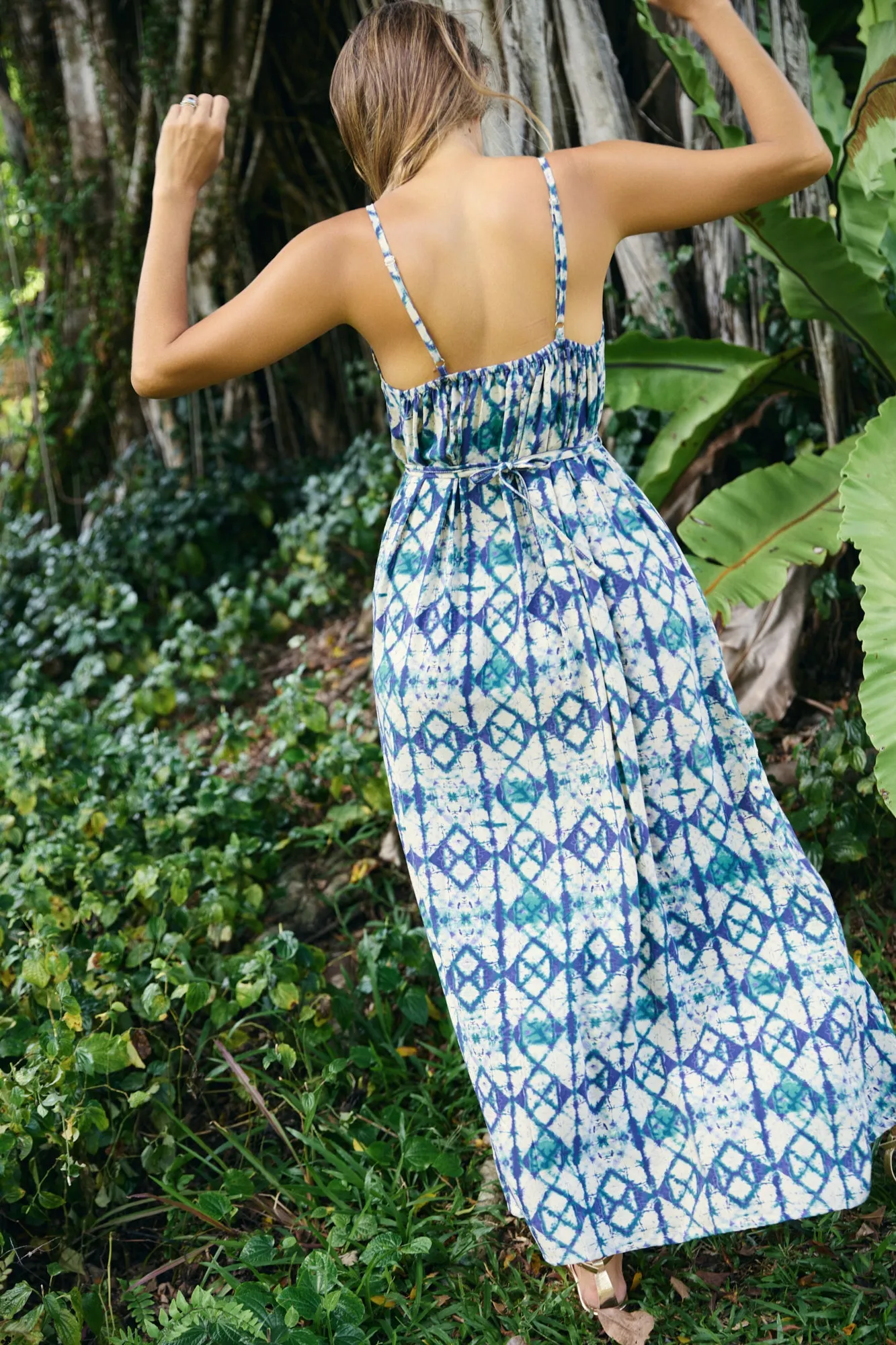 Maxi with belt - Diamond Tie Dye
