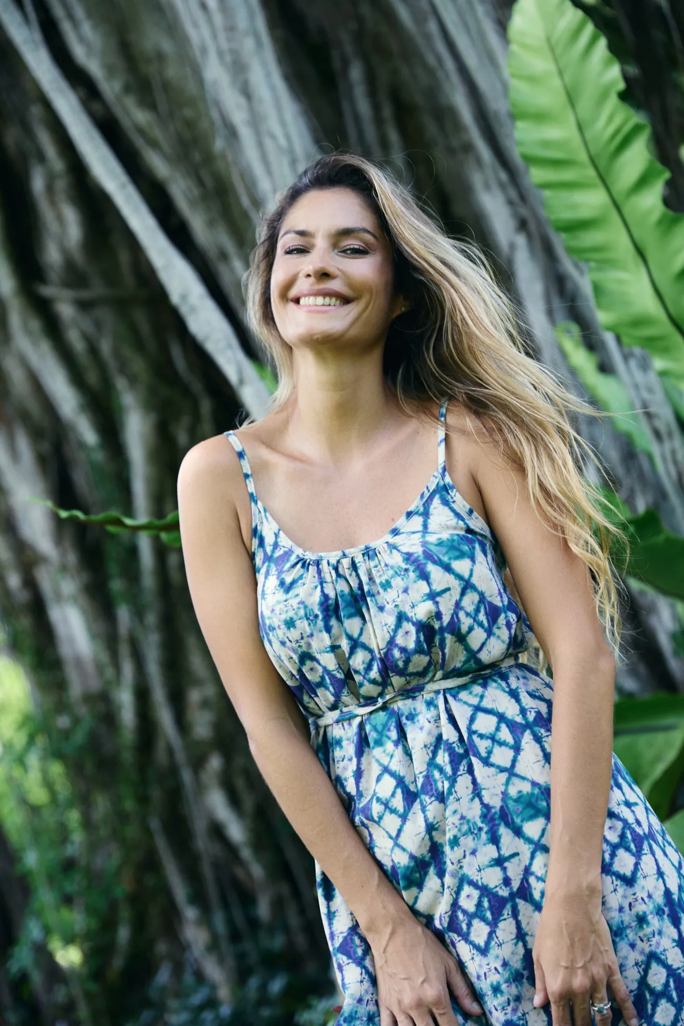 Maxi with belt - Diamond Tie Dye
