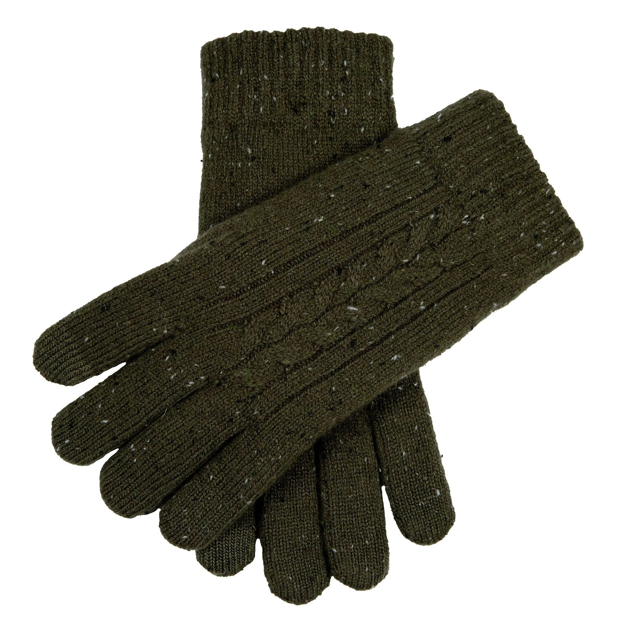 Men’s Touchscreen Cable Knit Gloves with Marl Yarn