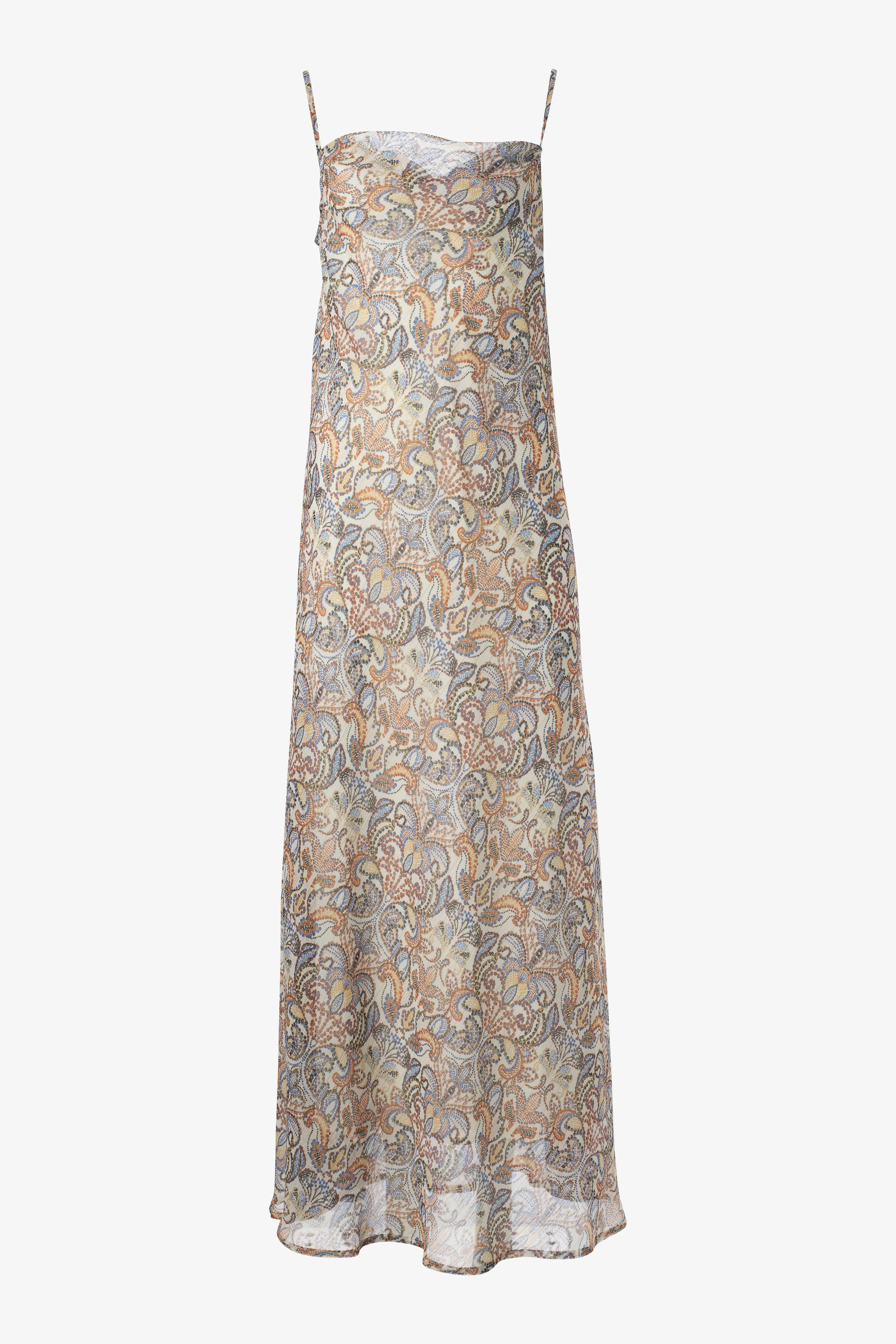 Metalic print slip dress
