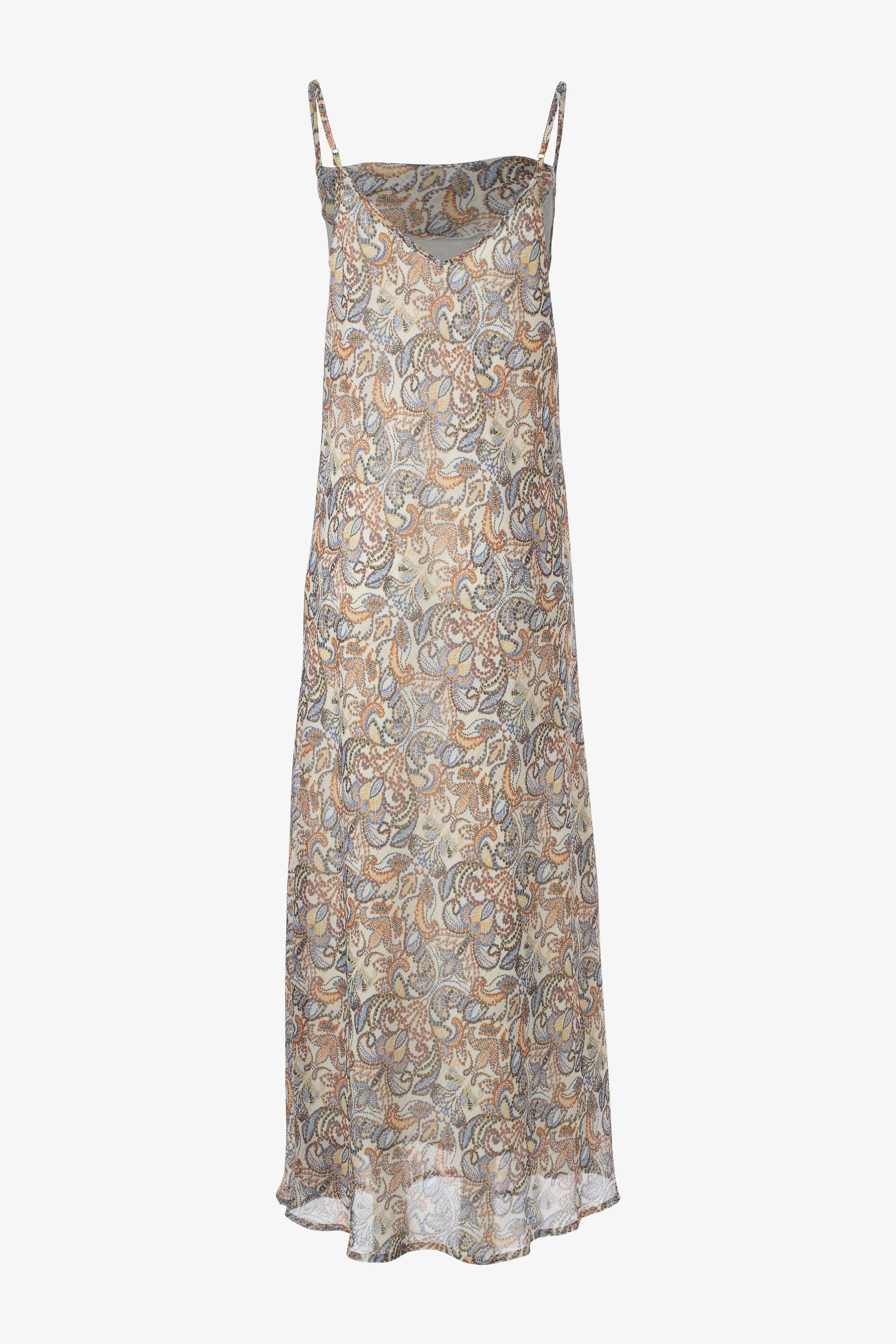 Metalic print slip dress