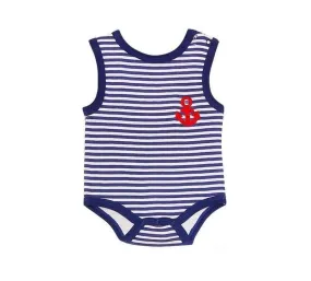Mother's Choice Striped Sleeveless Anchor Onesies