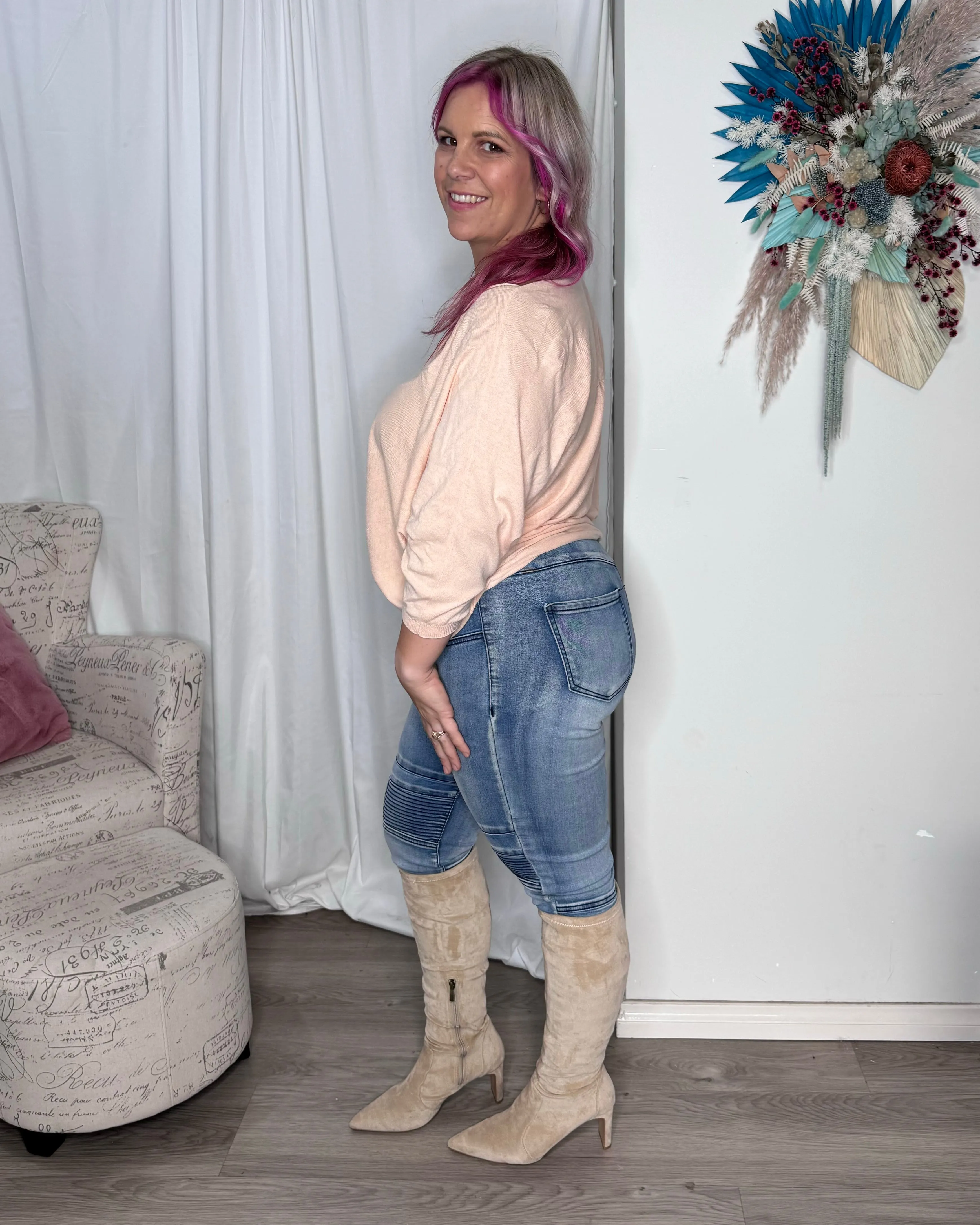 Moto Panel Jeans by Wakee - Light Wash