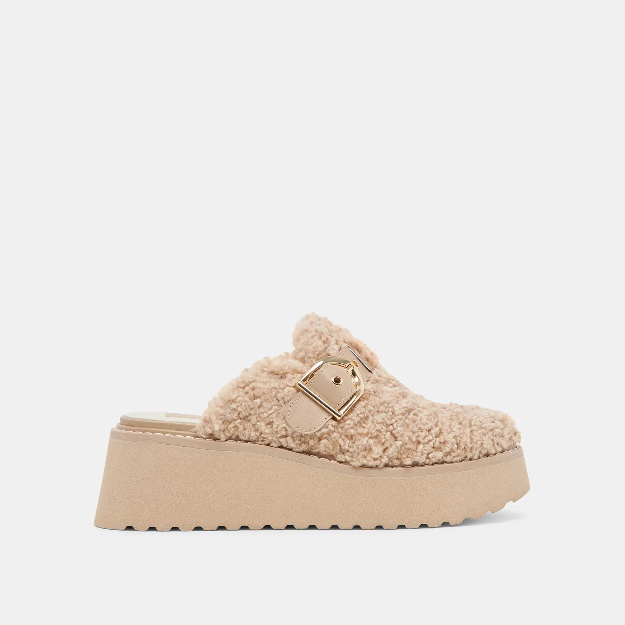 Natural Lelani Plush Flats