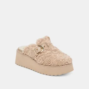 Natural Lelani Plush Flats