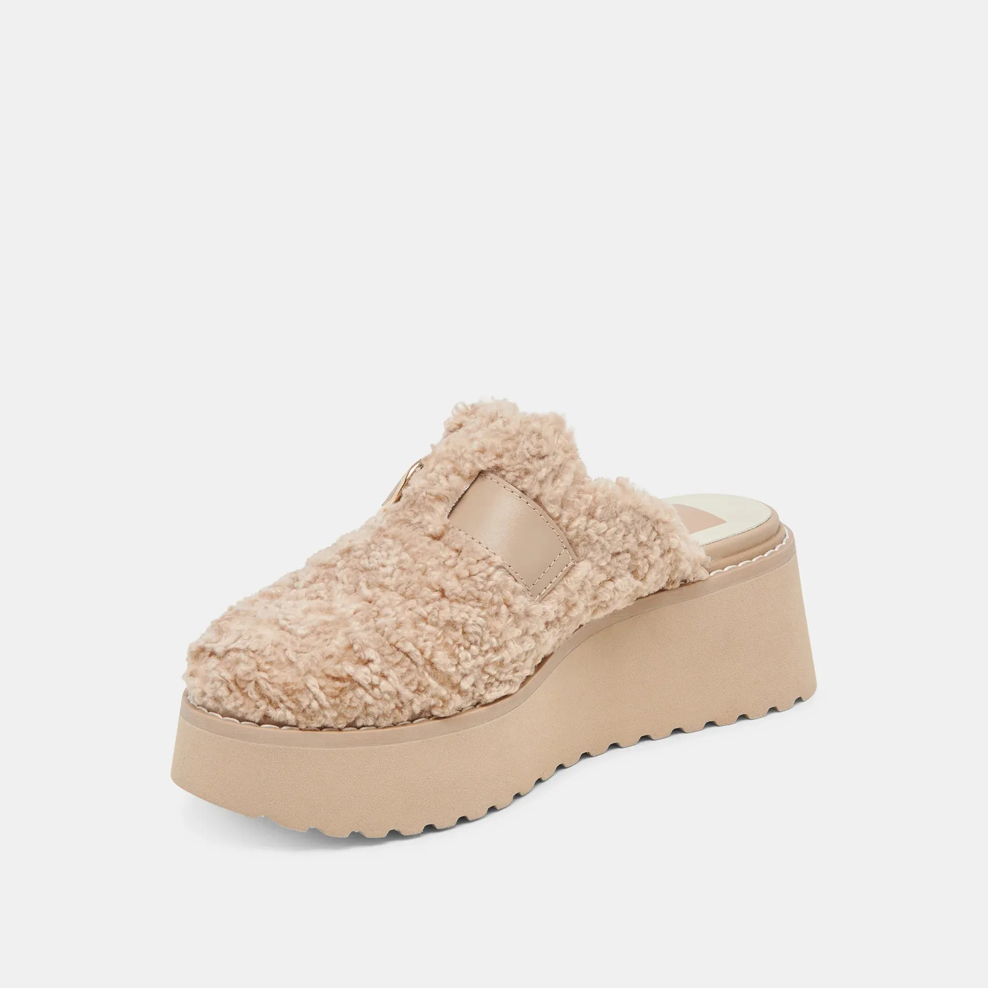 Natural Lelani Plush Flats