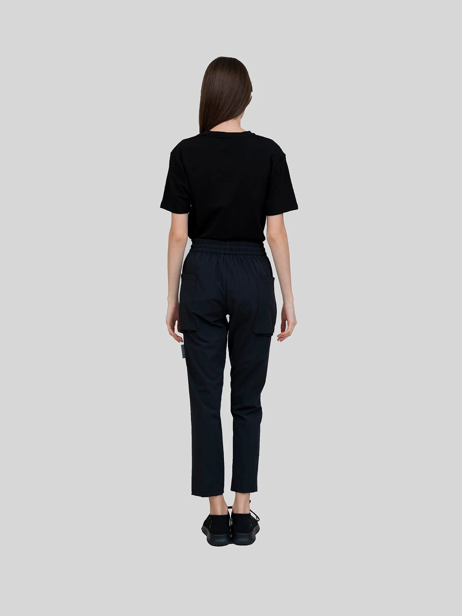 Navy Black Utilitarian Cargo Female Pants