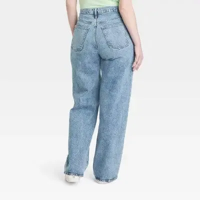 Open Box - Women's High-Rise Wide Leg Jeans - Universal Thread Medium Wash 8