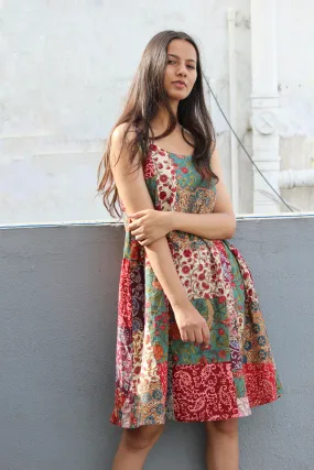 Patchwork Slip Dress