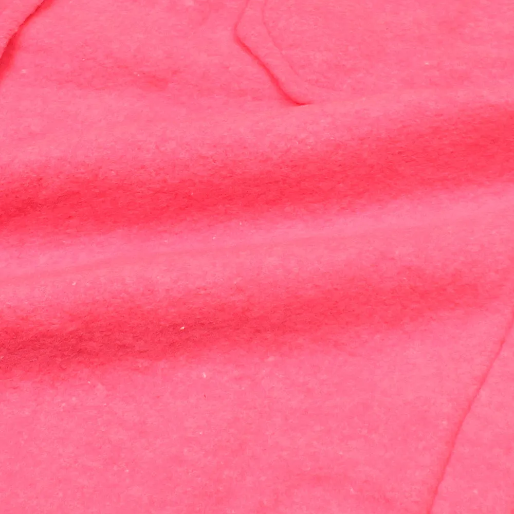 Plain Fuchsia Fleece Shacket For Women-2488