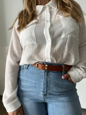 Plus Size Classic Faux Leather Belt